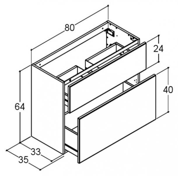 Dansani Luna Urban 160 møbelsæt m/Minore dobbeltvask og 4 skuffer - Valgfri farve